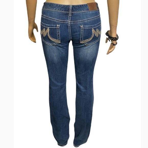 Maurice's jeans Straight Leg factory fading light distressing size 3/4 Long - Picture 4 of 16